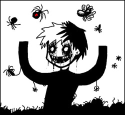 Tom with spiders